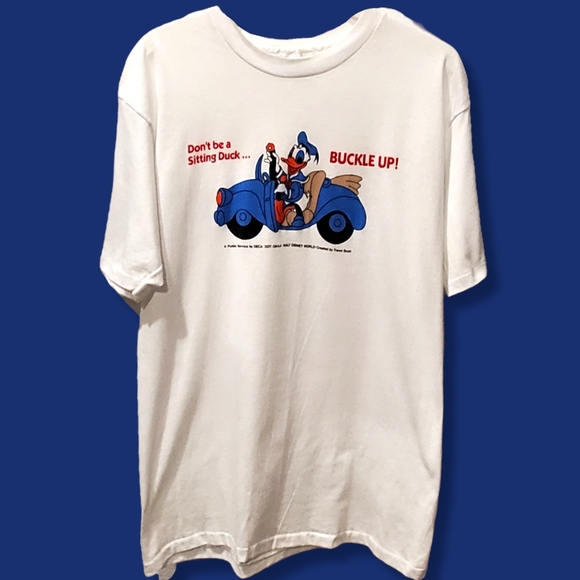 Hanes Fifty-Fifty Donald Duck Single Stitch White Rare Vintage 80s 90s OOAK Tee - Picture 3 of 10